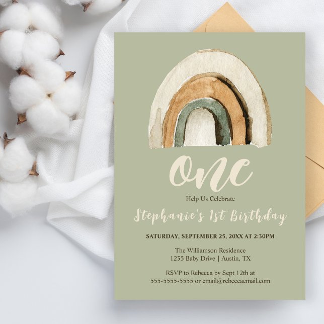 Invitation de budget de 1er anniversaire Boho Rain (Créateur téléchargé)