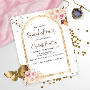 Invitation de budget de douche de mariage floral à