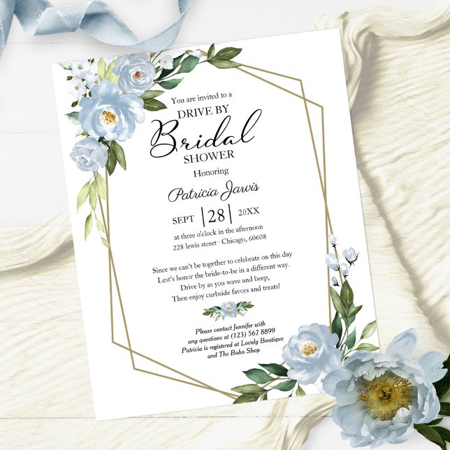 Invitation de budget de douche de mariée par Flora (Créateur téléchargé)