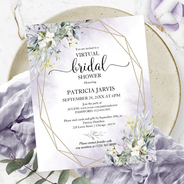 Invitation de budget de douche de mariée virtuelle (Créateur téléchargé)