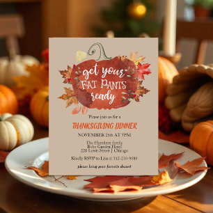 Invitation de budget de Thanksgiving pour obtenir 