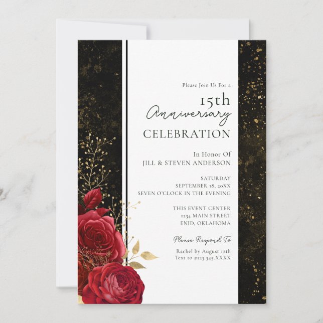 Invitation de budget floral pour 15e anniversaire  (Devant)