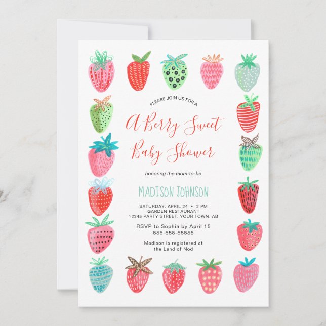 Invitation de budget pour baby shower avec jolie f (Devant)