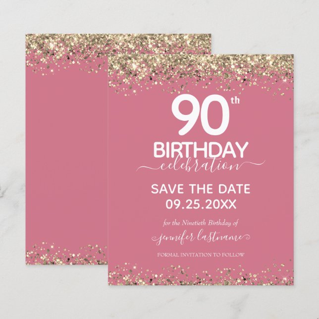 Invitation de budget pour le 90e anniversaire à ne (Devant / Derrière)
