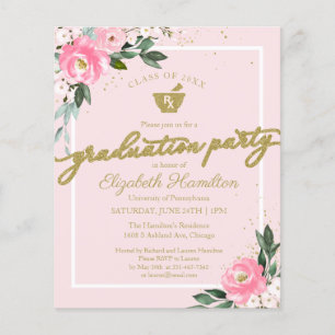 Invitation de budget pour pharmacie Fête de gradua