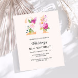 Invitation de budget pour un 21e anniversaire à mo<br><div class="desc">Une invitation moderne, élégante et glamour pour une fête d'anniversaire de 21 ans. Un fond de couleur pêche. Décoré de chiffres floraux en or faux et rose. Le nom est écrit avec un style de lettrage manuscrit moderne. Personnalisez et ajoutez les détails de votre fête. 1 feuille = 1 invitation...</div>