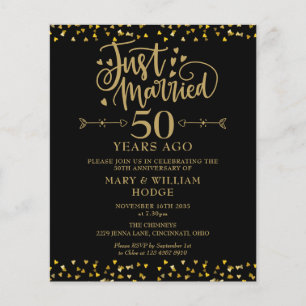 Invitation de budget tout juste marié 50e annivers