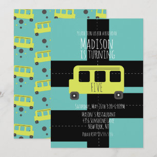 Invitation de bus de roue de transport scolaire