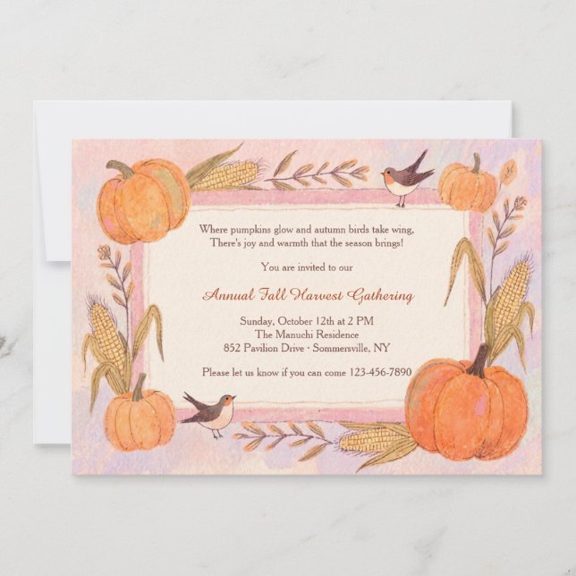 Invitation de cadre d'automne (Devant)