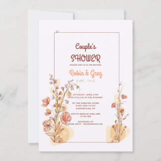 Invitation de cadre de douche de couple