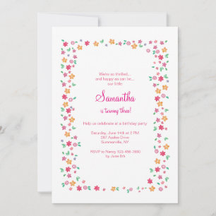 Invitation de cadre de fleurs