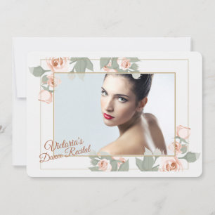 Invitation de cadre de photo de rose de rose