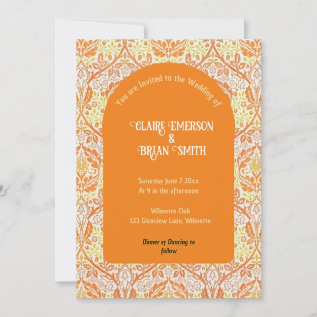 Invitation de cadre floral boho d'automne (Devant)