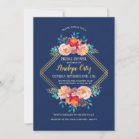 Invitation de cadre Floral Or