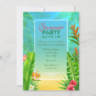 Invitation de cadre tropical