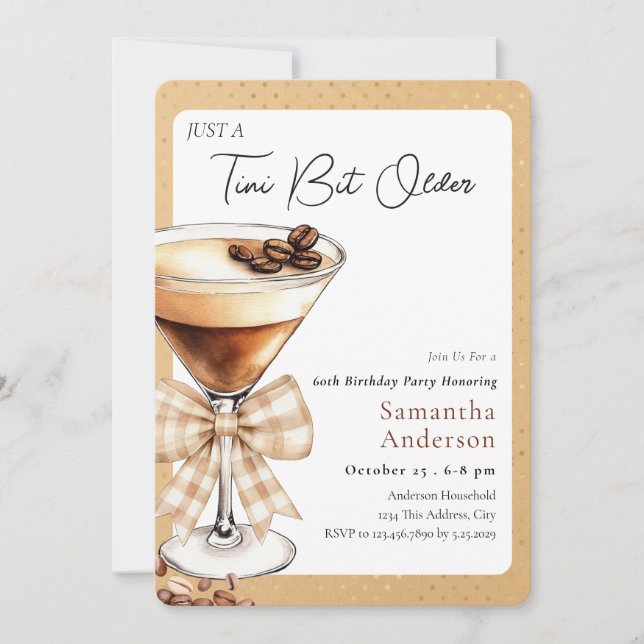 Invitation de café pour 60e anniversaire Un peu pl (Devant)