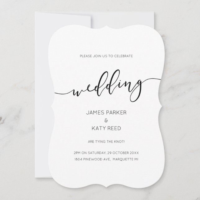 Invitation de calligraphie classique simple (Devant)