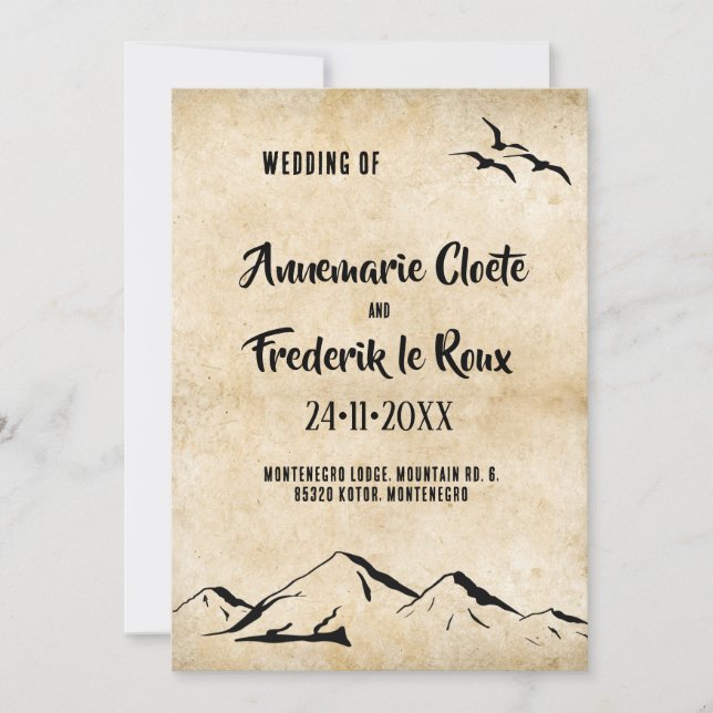 Invitation de calligraphie Vintage rustique (Devant)