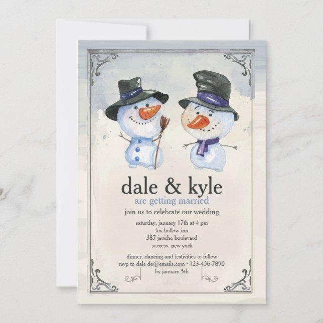 Invitation de camarades de bonhomme de neige (Devant)