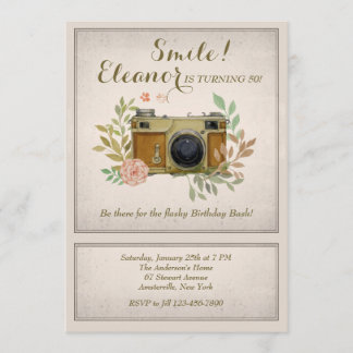 Invitation de caméra Vintage