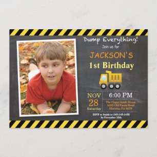 Invitation de Camion d'anniversaire de constructio