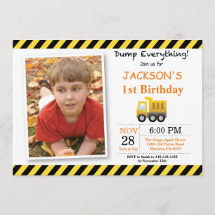 Invitation de Camion d'anniversaire de constructio