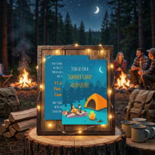 Invitation de camp d'été   Conception dessinée à l