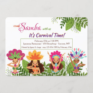 Invitation de carnaval de danseurs de samba