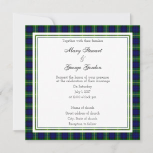 Invitation de Carrés Mariages Gordon Scottish