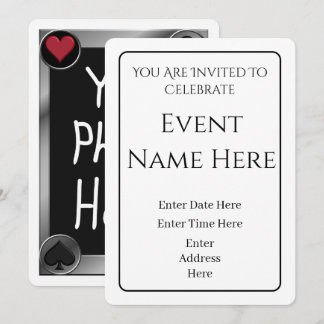 Invitation de carte à jouer de poker de photo pers