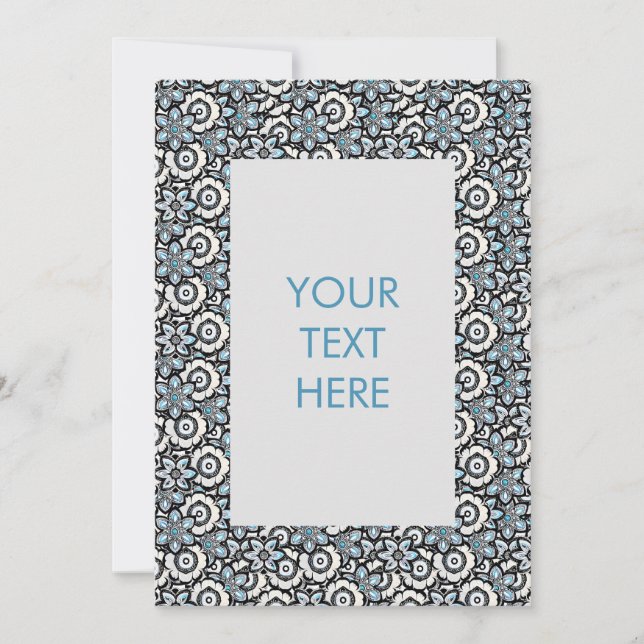Invitation de carte blanche Motif Floral Boho (Devant)