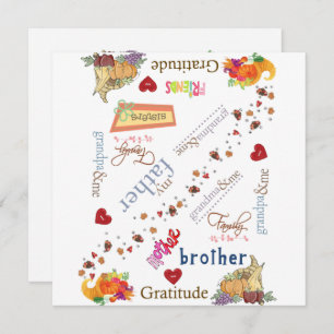 Invitation de carte bon thanksgiving jour
