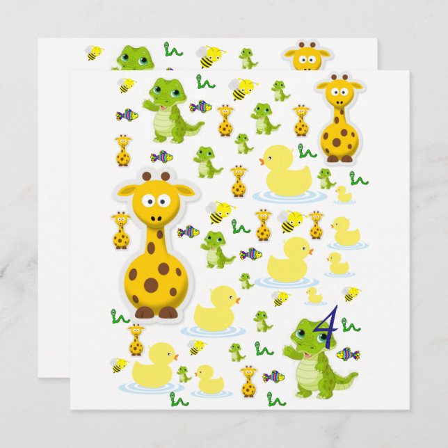 Invitation de carte d'anniversaire (Devant / Derrière)