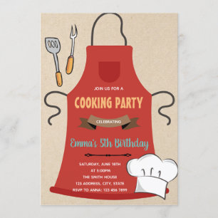 Invitation de carte d'anniversaire de chef cuisina