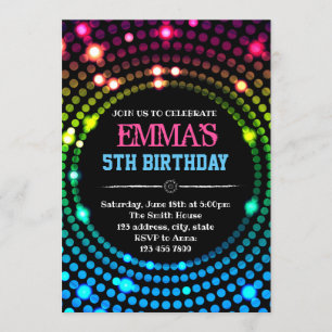 Invitation de carte de danse de disco