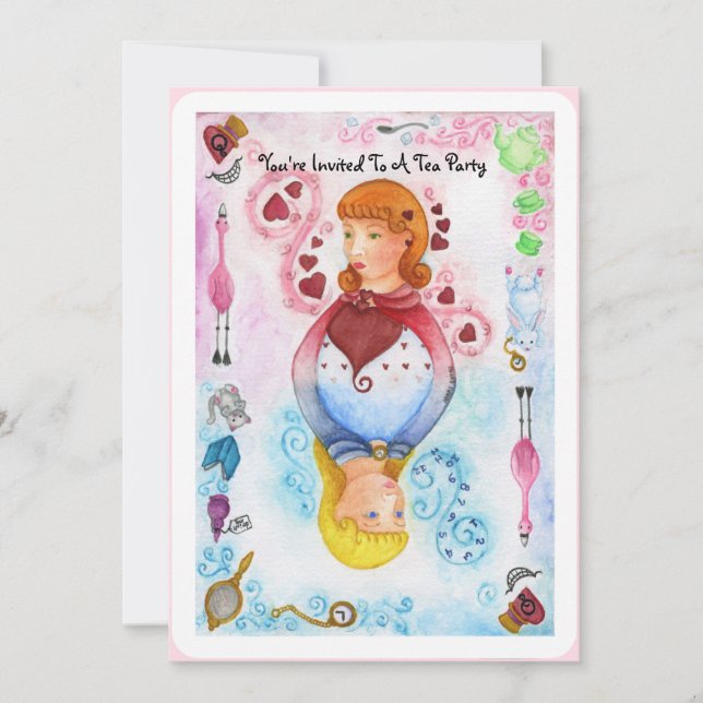 Invitation de carte de jeu Alice (Devant)