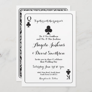Invitation de carte de jeu du King Queen Ace Clubs