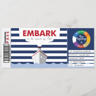 Invitation de carte d'embarquement de thème de
