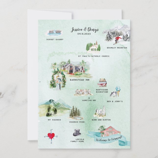 Invitation de carte d'itinéraire de week-end de ma (Devant)