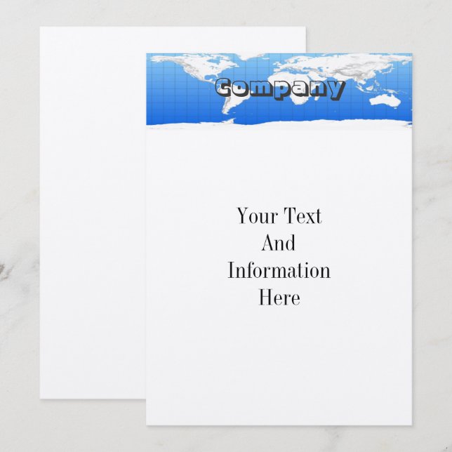 Invitation de carte du monde (Devant / Derrière)