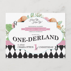 Invitation de carte postale d'anniversaire d'Alice