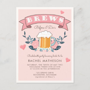 Invitation de carte postale de bière pour enterrem