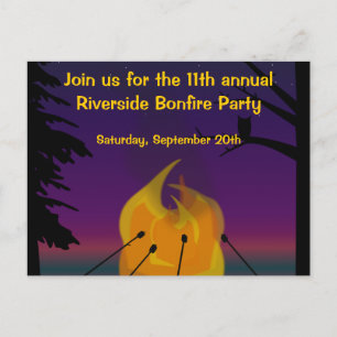 Invitation de carte postale de la fête de feu