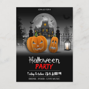 Invitation de carte postale de la fête d'Halloween