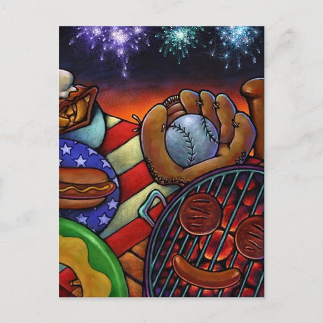 INVITATION DE CARTE POSTALE Grillage d'été 4 juill (Devant)