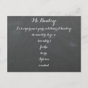 Invitation de carte postale Mi Bautizo