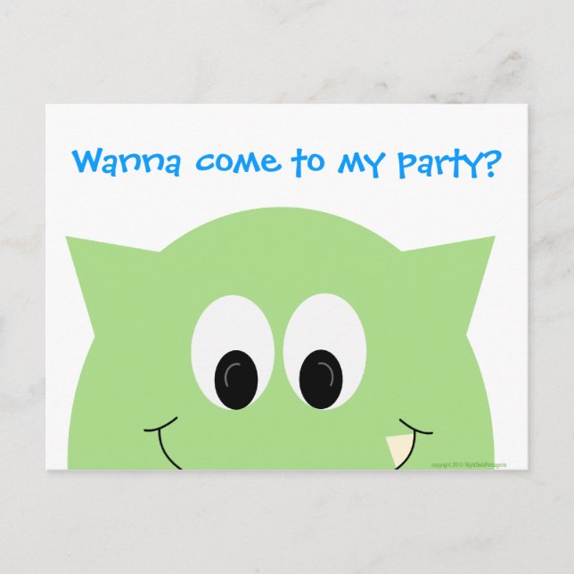 Invitation de carte postale Monster Party (Devant)