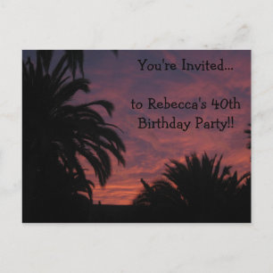 Invitation de carte postale Sunset