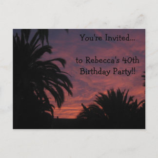 Invitation de carte postale Sunset