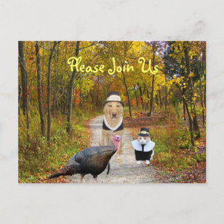Invitation de carte postale Thanksgiving